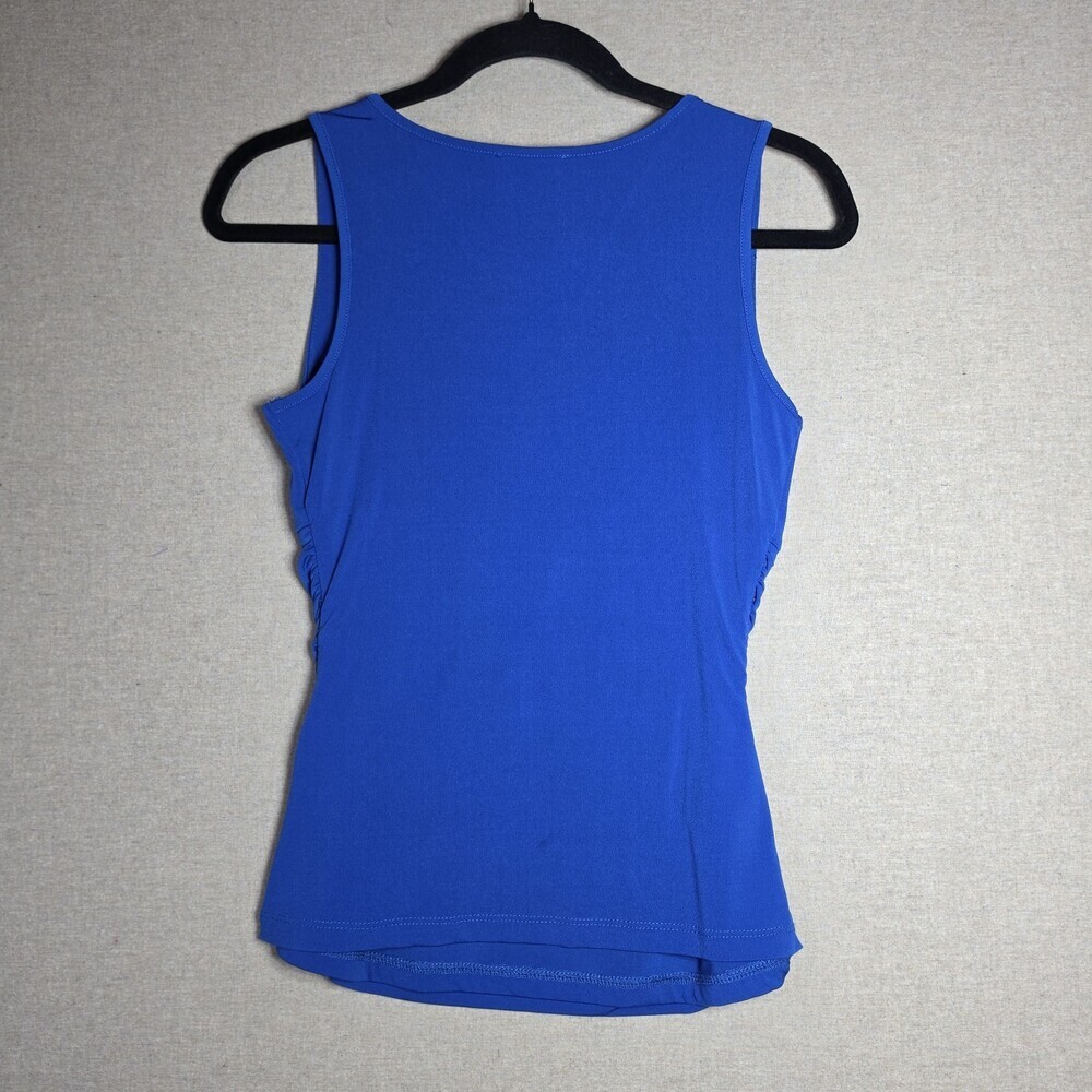 Venus Blue Draped Tunic Top Sleeveless Ruched Front Blouse Womens XS - Picture 5 of 8